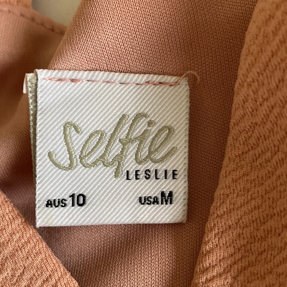 Selfie Leslie Sorry Not Sorry Wide Strap Flounce Dress Blush Medium - Picture 10 of 13